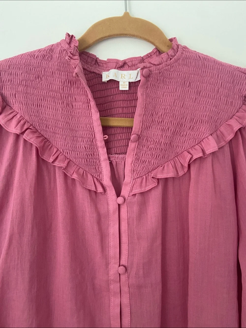 Karlie Pink Linen Smock Top - Picture 5 of 12